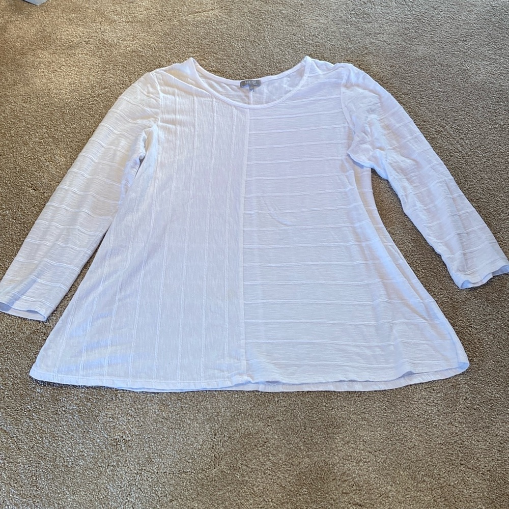 Habitat White Long Sleeve Textured Tee